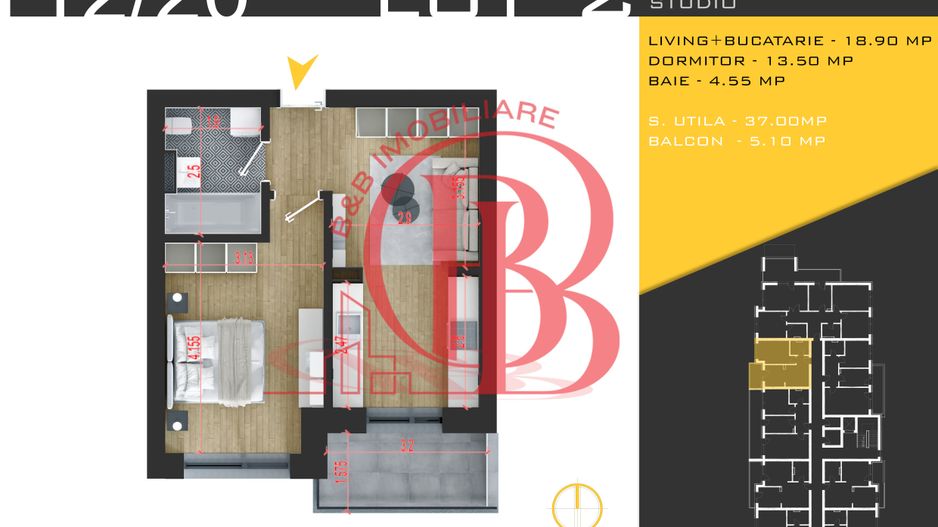 2 camere  Titan Pallady  Metrou Nicolae Teclu - Schiță 1