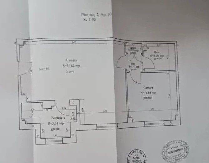 Etaj 2  zona Lipovei 2 camere centrala proprie - Poză 1