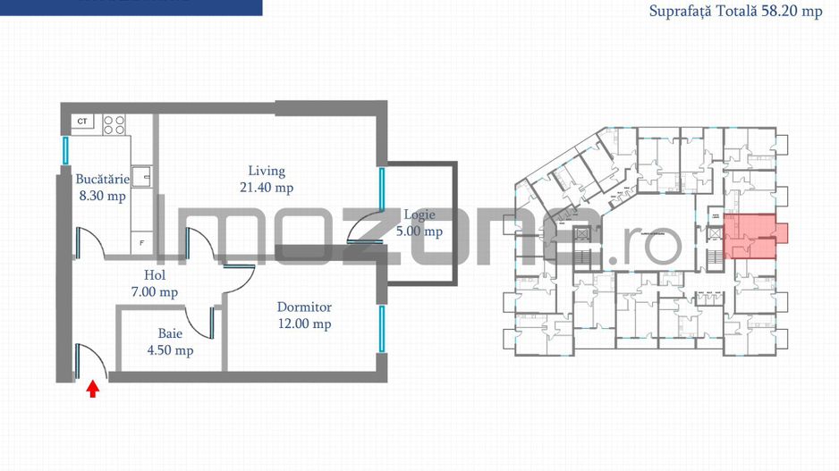 2 camere, 58 mp, Luna AUGUST vine cu -10% REDUCERE - Poză 1