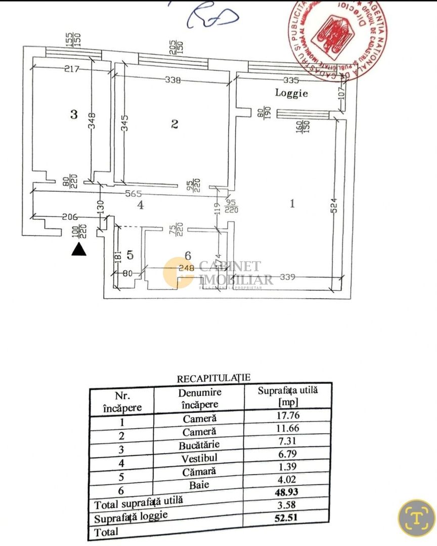 2 Camere-53MP | Decomandat | Credit | 1980 | Reabilitat | M Lujer 4min - Schiță 7
