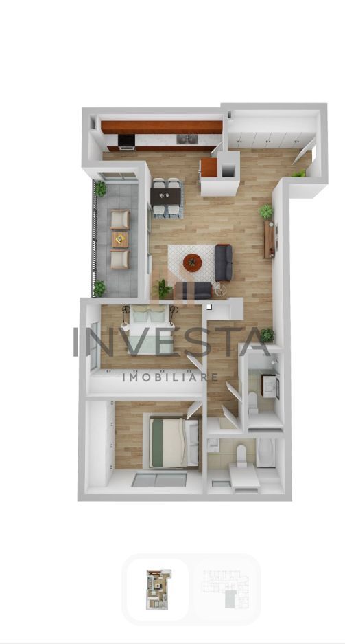 Apartament premium 3 camere+terasa  in Andrei Muresanu - Schiță 2