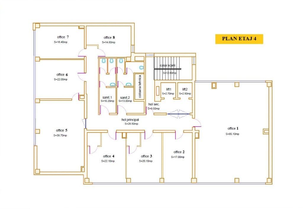 De inchiriat in cladire birouri P+5 etaje – ETAJ 4 - Poză 3