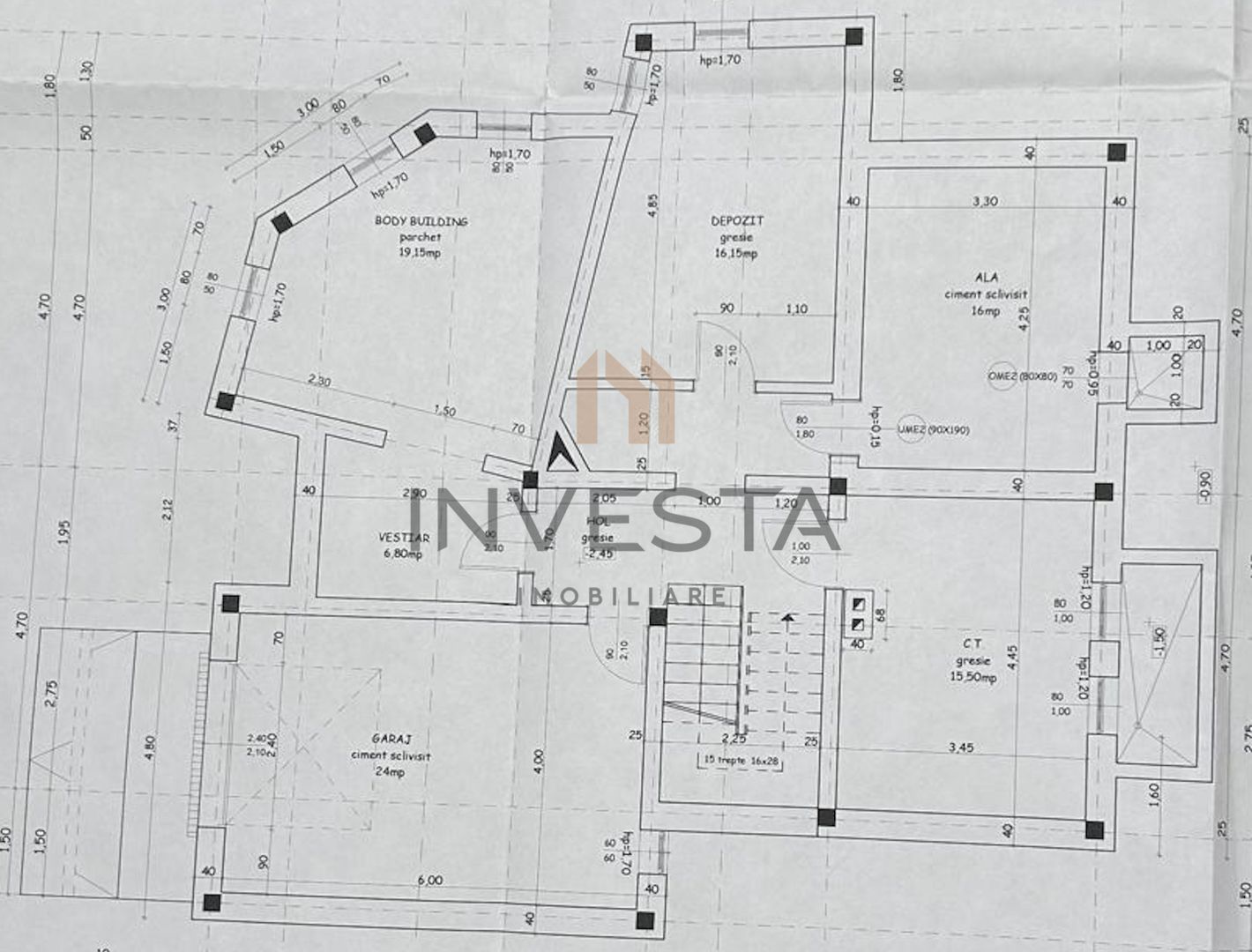 Casa individuala cu 7 camere, 260 mp, teren 900 mp, front 19m, Europa - Schiță 22