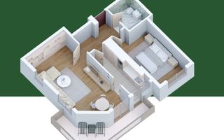 Living 25mp + Balcon 13mp | Apartament Nou 2 Camere in Pallady - Poză 5