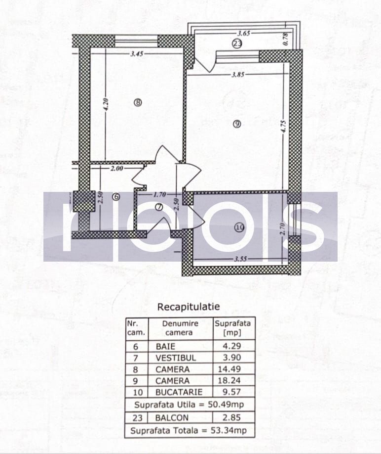 VANZARE APARTAMENT 2 CAMERE 53MP OZANA SARA RESIDENCE PARCARE INCLUS - Poză 10