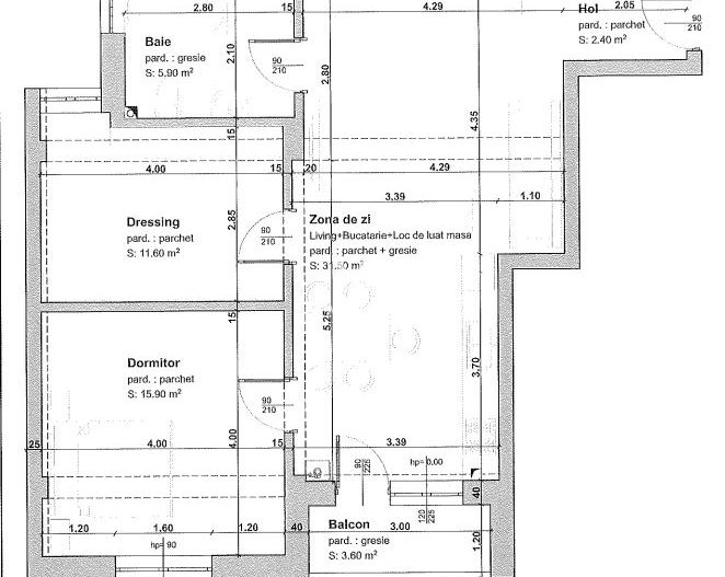 Apartament 3 camere, Selimbar COMISION 0 - Schiță 1