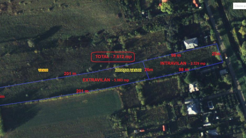 INVESTIȚIE - Teren 7.500 mp, intravilan + extravilan, str. CASTANILOR; - Poză 2