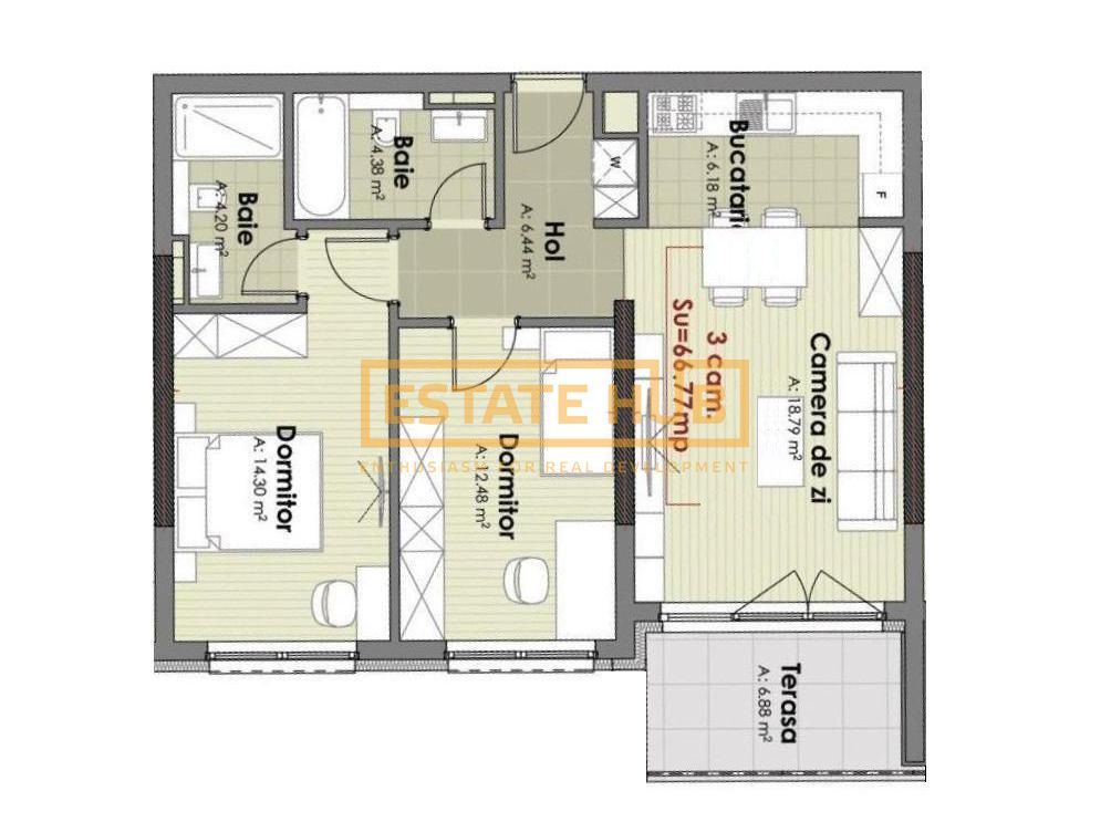 Apartament 3 camere | The Nest | Comision 0% - Poză 6