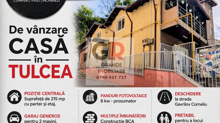 Casa de vanzare P+1 suprafata 215 mp - central - in Tulcea - Poză 1