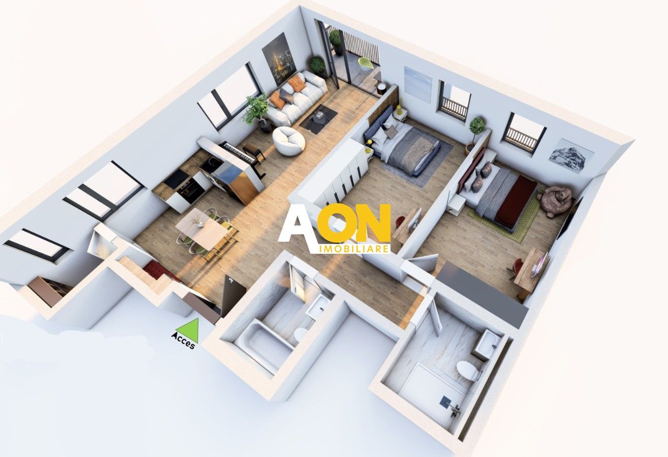 Apartament Premium cu 3 Camere, 2 bai, etaj 2, Cetate-HCC - Poză 3