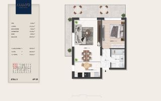 Alusso Residence 2 camere premium Metrou Teclu, Pallady - Schiță 9