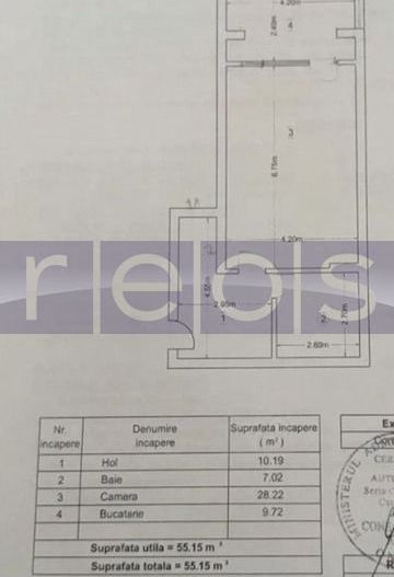DE VANZARE STUDIO 55 MP – LIVING SPATIOS – IDEAL INVESTITIE - Schiță 8