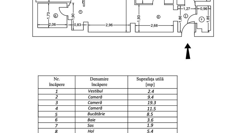 LACUL TEI - Circa 7 | 3 Camere Renovat | 1/8 | 73mp | 1983 - Schiță 16