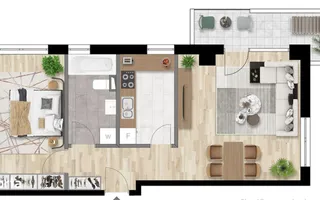 Apartament 2 camere decomandat, etaj intermediar, zona Intre Lacuri! - Schiță 11