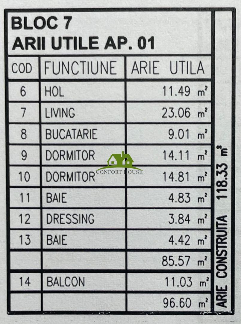 Apartament 3 camere, bloc nou, P+3, Ap.01, Parter, Bl.7 - CP2462274 - Poză 7