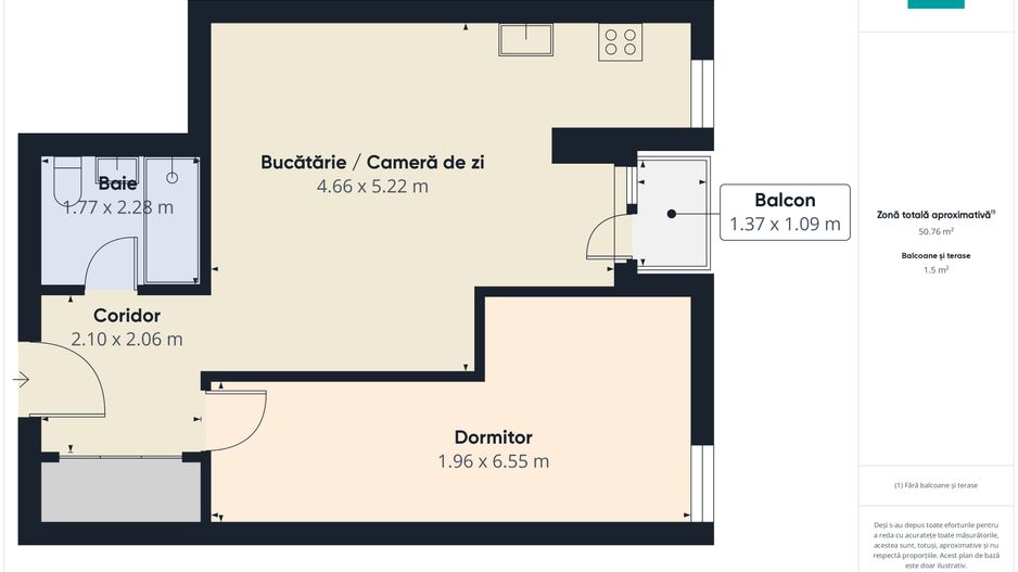 Apartament 2 camere, 50 mp, mobilat, Loft Green Mogoșoaia - Poză 8
