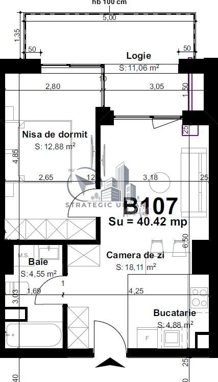Apartament 2 camere, semifinisat, zona Vivo – proiect nou, etaj 1 - Poză 8