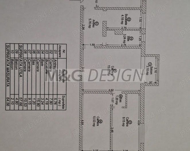 Apartament 4 camere zona Girocului-Judetean - Schiță 14