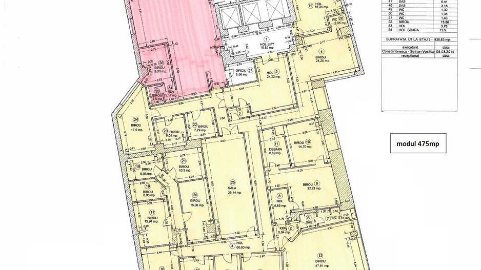 Zero comision, 475mp birou Cimigiu, 11' metrou Romana - Schiță 25