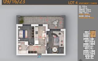 Apartament 2 camere Theodor Pallady-Metrou Nicolae Teclu - Schiță 1