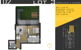 Apartament 2 camere Gradina Proprie Theodor Pallady Sector 3 - Schiță 11