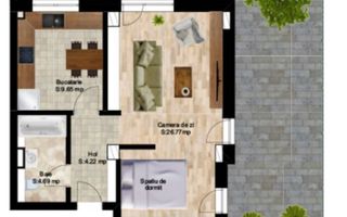 Vanzare 2 camere la cheie, zona Teatru National, 46 mp+ 43 mp gradina - Poză 10