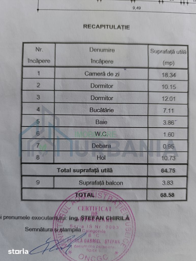 Apartament 3 camere, 68 mp, etaj 2, balcon, bucătărie separată, Tomesti - Poză 9