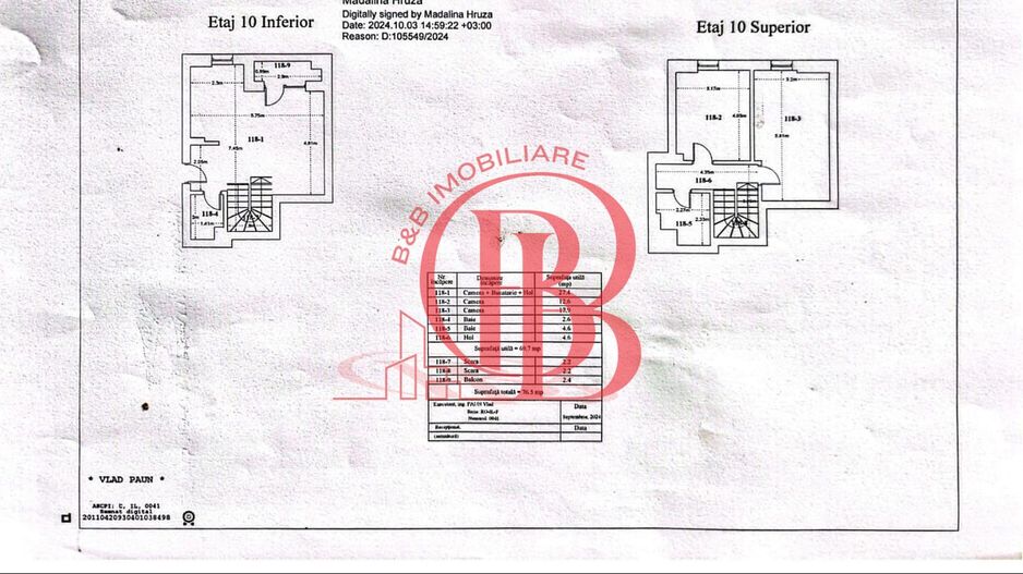 Apartament 3 camere Duplex 12 min Metrou Teclu Parcare Inclusa - Schiță 23