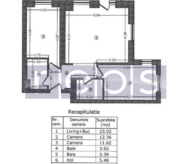 3 camere mobilat, terasă, Piața Presei Libere - Schiță 20