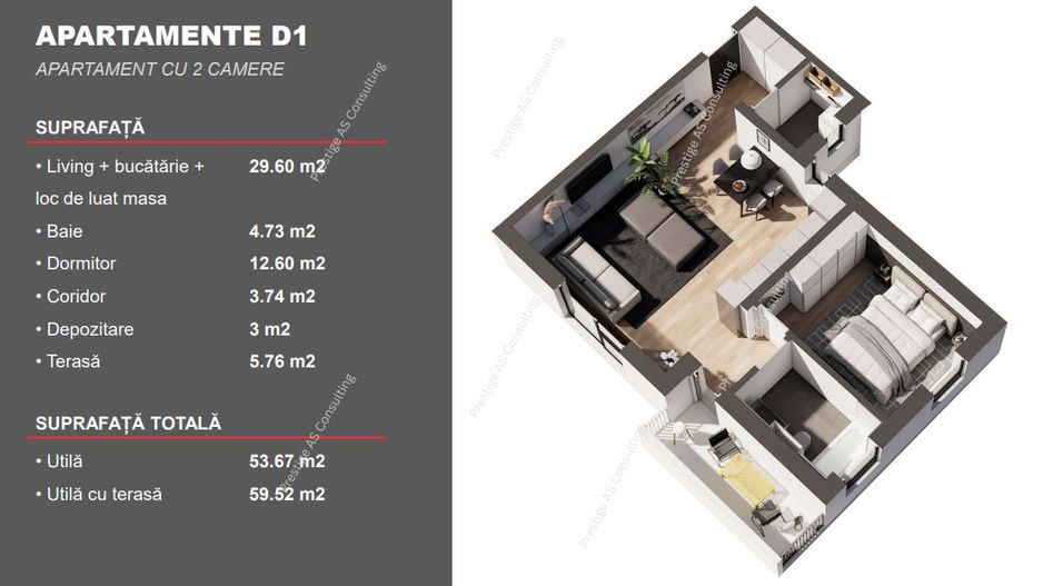 Apartament Nou 2 Camere | Parcul Terra- Dumbravita - Schiță 4