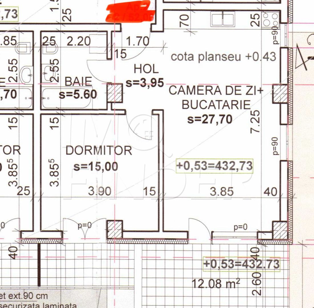 Vanzare apartament 2 camere Andrei Muresanu 52 mp utili - Poză 2