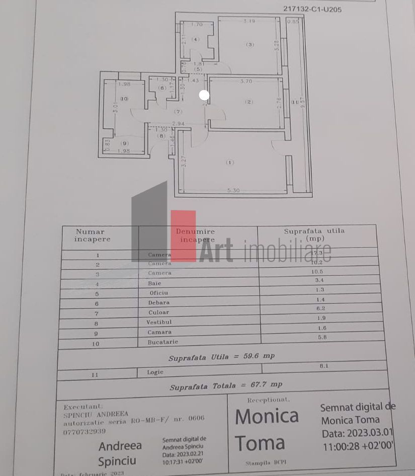Apartament Decomandat 3 Camere în Berceni, Șos. Giurgiului - Schiță 9