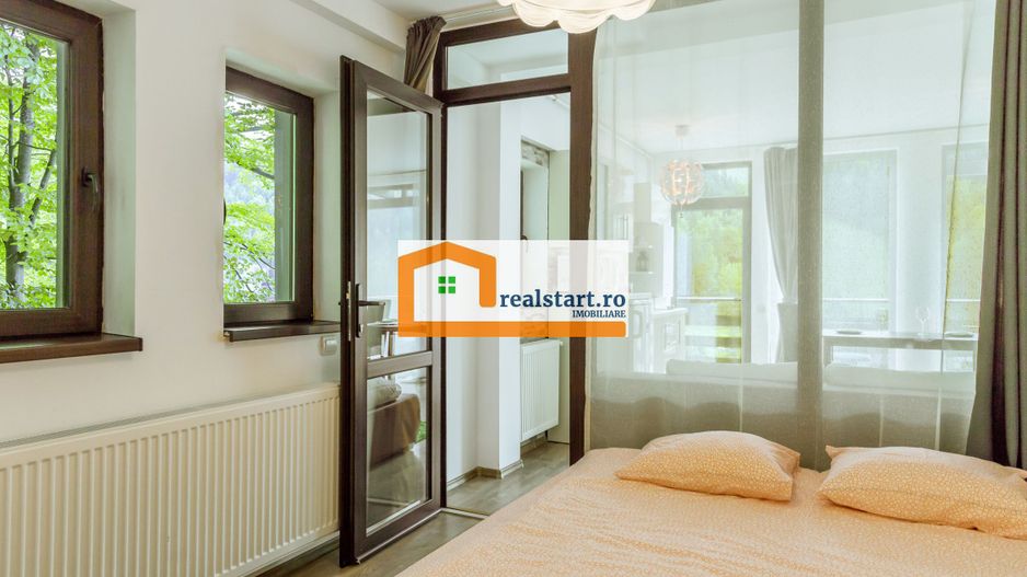 View munte,Studio Azuga, Ideal Investitie aparthotel, mobilat&utilat - Poză 6