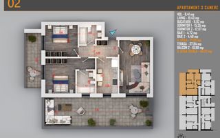 AP 3CAM DECOMANDAT + TERASA 40MP / BLOC PREMIUM. SCOALA BRAUNER! - Poză 1