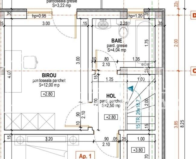 Casa Insiruita cu 3 camere, 76 mp utili, Calea Cisnadiei - Schiță 17