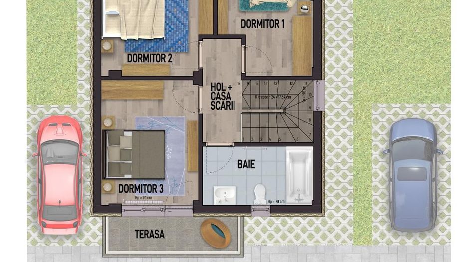 vila ind.+2parcari/112mp utili/115mp curte libera-Leordeni/Spl. Unirii - Poză 7