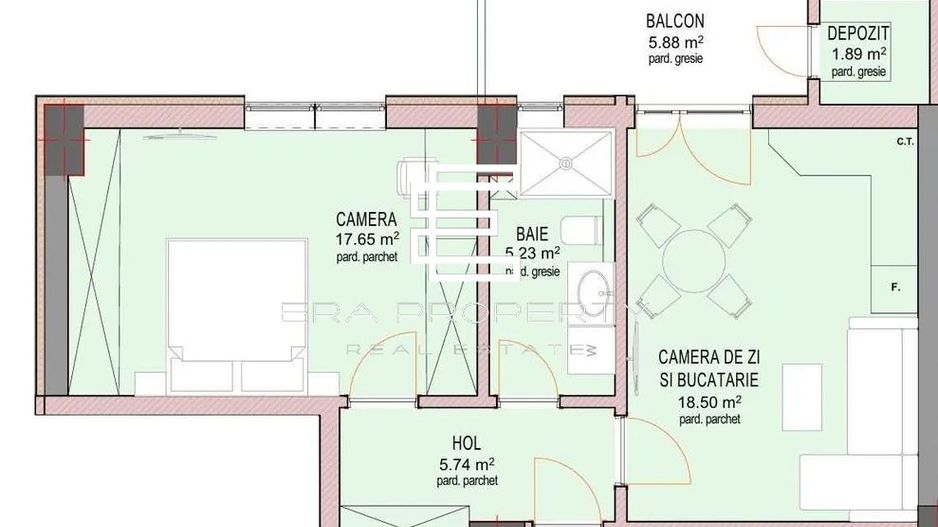 Apartament 2 Camere -49 mp -la Cheie  Sibiu – reper Doamna Stanca - Schiță 10