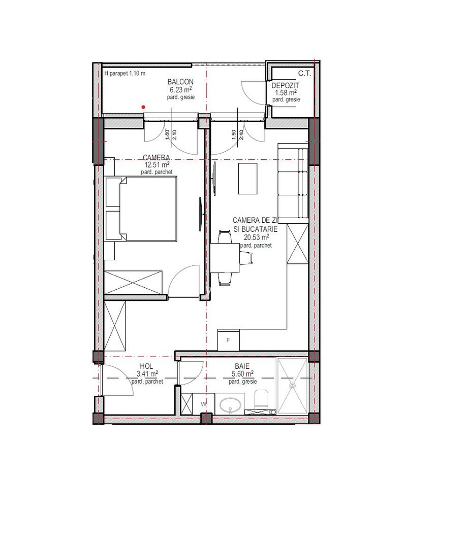 Apartament 2 camere  Lacul lui Binder, Sibiu - Schiță 6