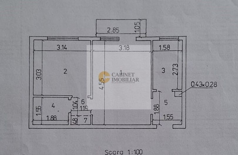 2 Camere | Etaj 2/10 | Stradal | Creditabil | M Romancierilor - 10 min - Schiță 8