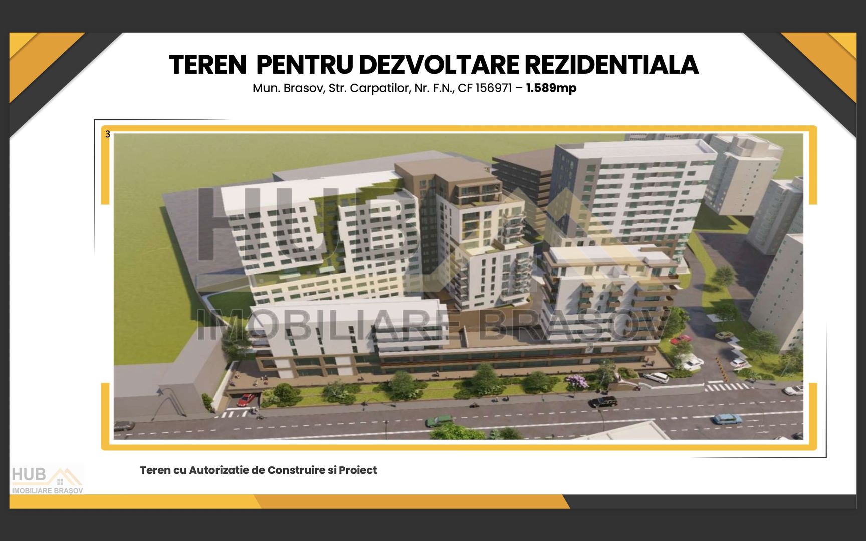 Teren pentru Dezvoltare Rezidentiala cu Autorizatie Emisa | Str. Carpatilor - Poză 1