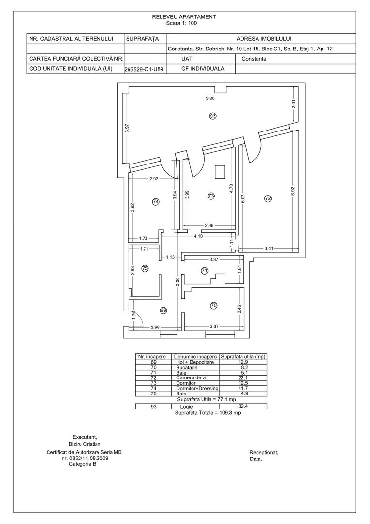 Tomis Nord - Vanzare apartament decomandat cu 3 camere, bloc nou. - Poză 33