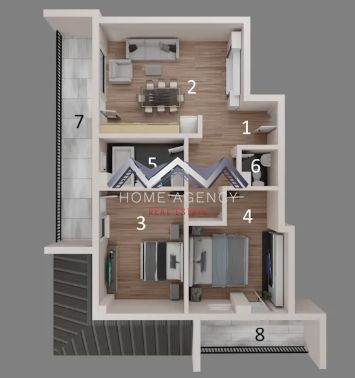 Apartament modern cu 3 camere | Otopeni central | parcare subterană inclusă - Schiță 12