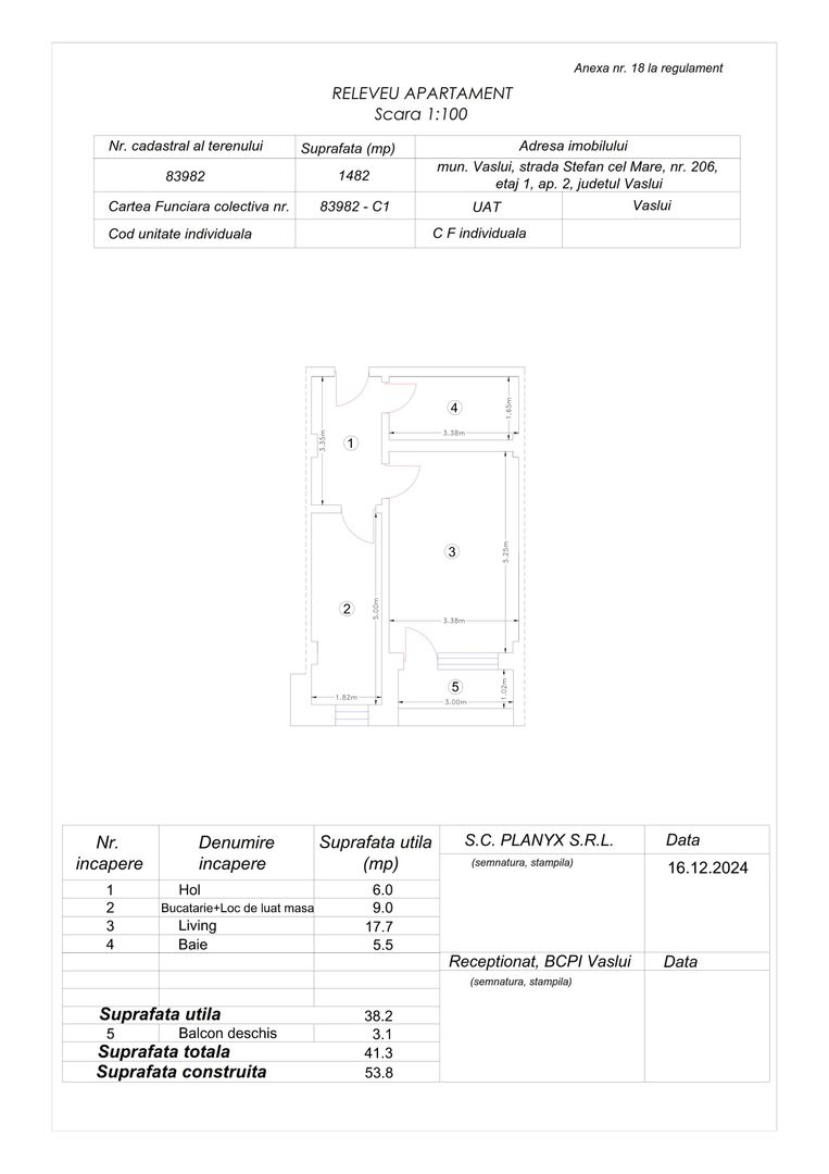 APARTAMENT NOU - 1 camera, ETAJ 6, BLOC NOU - zona CARTIER; - Poză 7
