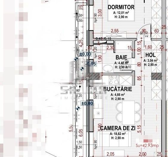 Apartament in curs de finisare/43 mp/Parcare/Terasa 90 mp! - Poză 3