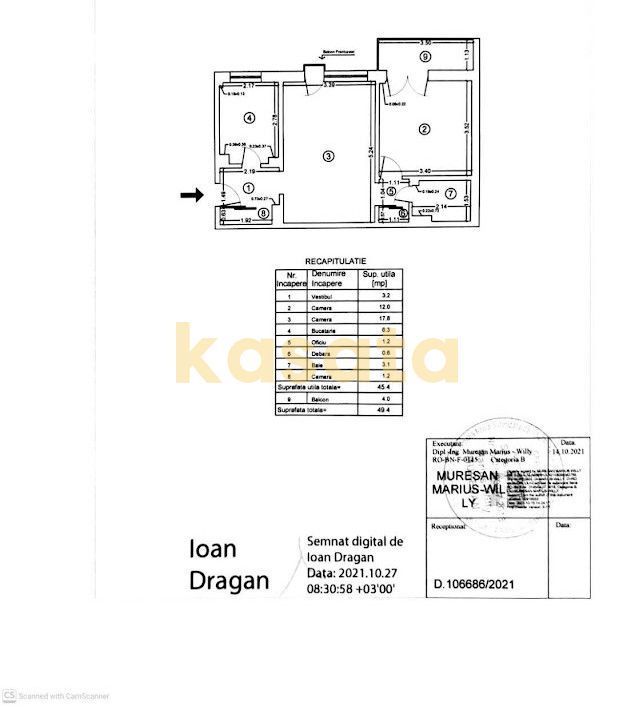 2 camere, renovat, etaj 7 – vedere panoramică către Lacul IOR - Schiță 12