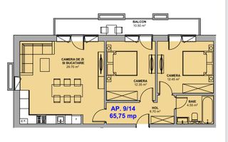 Apartament cu 3 camere de vânzare– Doamna Stanca - Schiță 9