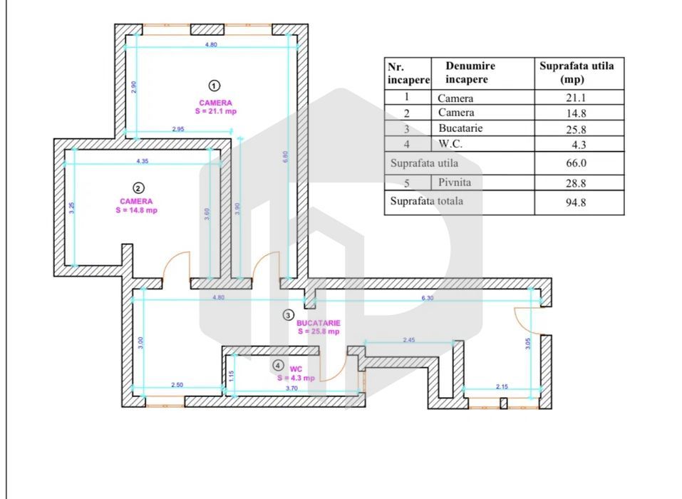 Apartament - 3 Camere - Ultracentral - 66mpu - Ideal Investitie - Poză 10
