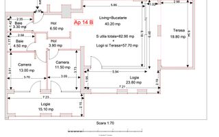Apartament Ultracentral cu 3 camere, Piata Unirii, 140.60mp - Schiță 2