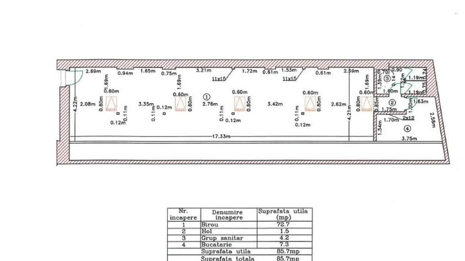 Zero comision, 86mp birou in mansarda Kogalniceanu, 7 minute metrou - Schiță 6
