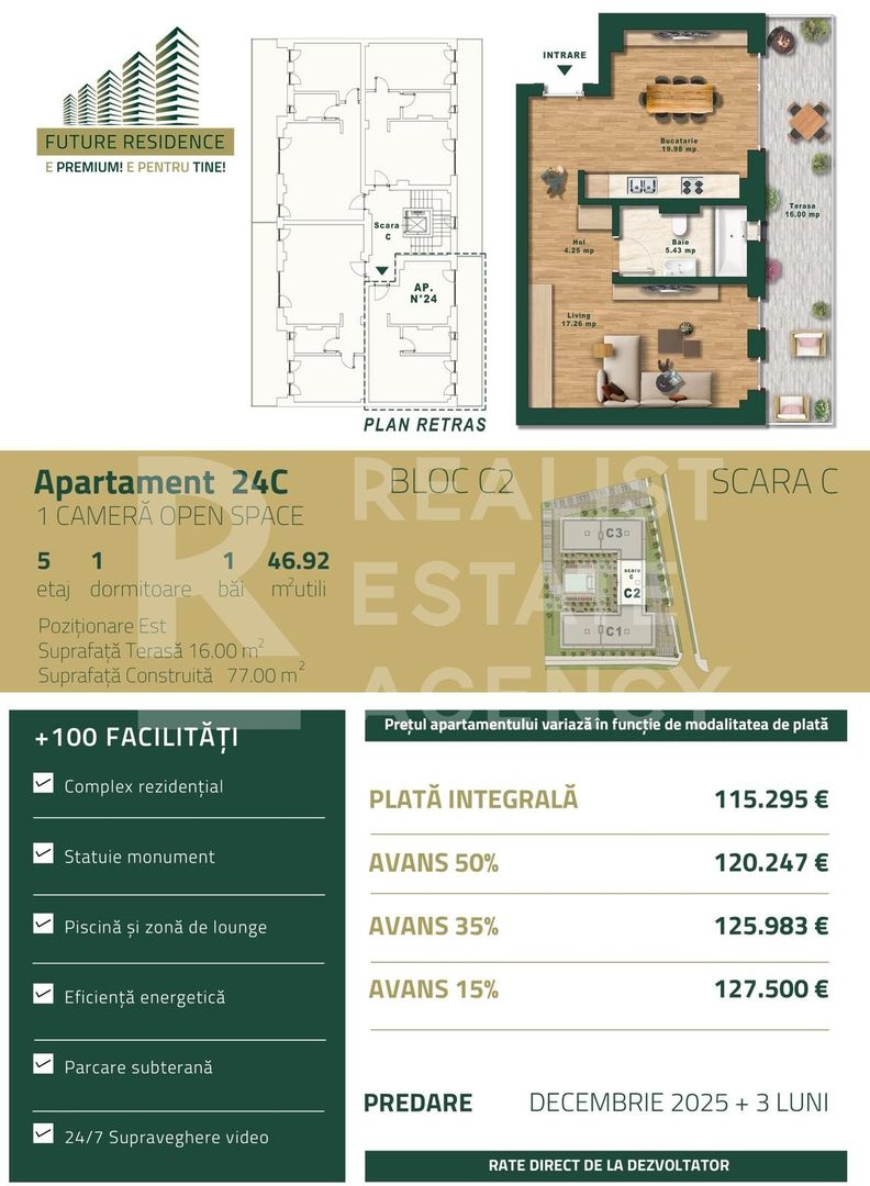 Vânzare, apartament, o cameră, zona Torontalului, Timișoara - Schiță 8